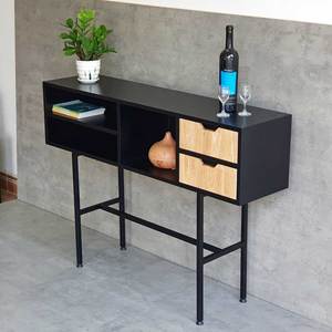 Modern Luxury Minimalist <b>Mirrored</b> Console <b>Table</b> 120x30x85cm Rubber Wood with Iron Legs for Living Room - Product Image 4