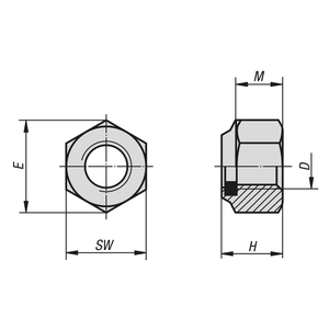 Écrou de blocage hexagonal à insert nylon K1147 DIN982 M5 en acier galvanisé, fixation filetée haute performance pour assemblage industriel - Product Image 2