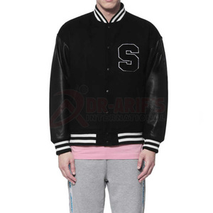 Chaqueta Varsity Negra de Lujo Personalizada para Hombre con Parche de Chenille, Impermeable y Transpirable, Diseño Reversible para Invierno - Product Image 4