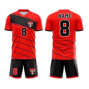 ชุดฟุตบอลสำหรับผู้ชายเสื้อเจอร์ซีย์ฟุตบอลเสื้อเจอร์ซีย์ผ้าโพลีตาข่ายแบบซับลิเมชัน100% - Product Image 1