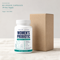 Capsule de probiotiques en marque privée pour femmes, formule personnalisée OEM ODM, 60 capsules végétales