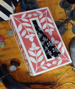 Direct Factory Luxury Wood Bone Inlay <b>Tissue</b> Box High Quality Tabletop Napkin Storage Holder for Home Office <b>Wedding</b> Parties - Product Image 6