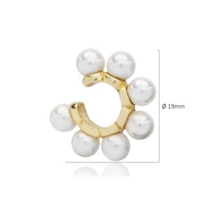 White Pearl Design Single <b>Cuff</b> <b>Earring</b> Fine Jewelry Wholesale Turkish Handmade 925 Sterling Silver Jewelry - Product Image 1