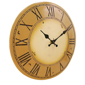 15 Inch Rustic Quartz Outdoor <b>Clock</b> Single Face Decorative Resin Design Beige + <b>White</b> New Year - Product Image 4