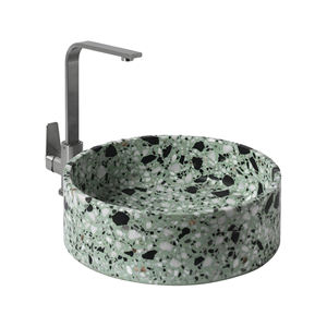 Bassin en terrazzo rectangulaire autoportant à cuvette unique, design d'art moderne, égouttoir d'évier en pierre de marbre artificiel pour application hôtelière - Product Image 5