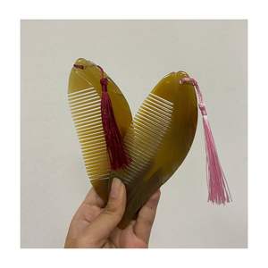 Peine de cuerno de buey Bling 100% de cuerno natural logotipo personalizado marca nuevo día peine de cuerno de buey de vaca al por mayor al precio más barato - Product Image 6