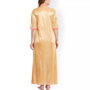 Camisón de Manga Corta Personalizado, Pijama de Seda Satén para Mujer, Ropa de Dormir, Vestidos de Noche - Product Image 2