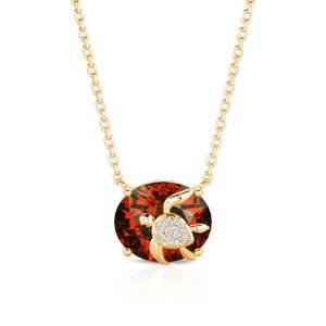 Collier de mode Jeulia Hug Me Turtle personnalisé avec pierre de naissance taille ovale - Product Image 6