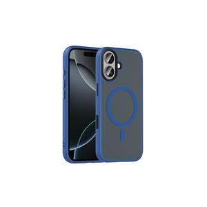 Coque en silicone mat bleu marine premium compatible MagSafe pour iPhone 17, rectangulaire, anti-traces de doigts, prend en charge la charge sans fil - Product Image 1