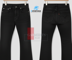Men Flared Jeans Black Denim Pants Vintage Flare Jeans Retro Style <b>Bell</b> Bottom Jeans Men Slim Fit Flared Denim Pants Custom Logo - Product Image 4