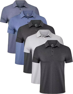 Men's Formal Solid Pattern Knitted Spandex/Polyester <b>Half</b> Sleeve Short Length <b>Shirts</b> with Plain Dyed Moisture Wicking Quick Dry - Product Image 3