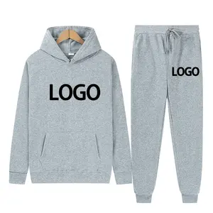 Personalizado impreso hombres mujeres chándal sudaderas con capucha y pantalones Jogger alta calidad Unisex diario Casual deportes sudaderas con capucha trajes - Product Image 4