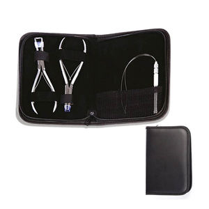 Kit de herramientas de extensión de cabello con logotipo láser al por mayor, Alicates de punta larga con mango de Color marrón de alta calidad, alicates para herramientas de joyería - Product Image 5