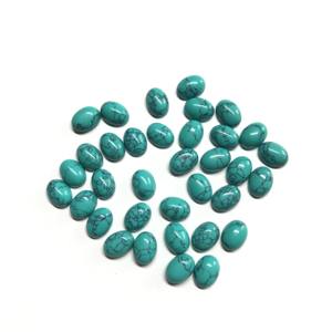 Cabochon ovale calibré 5x7mm certifié IGI qualité AAA turquoise synthétique pierre précieuse en vrac prix de gros pierre synthétique - Product Image 5