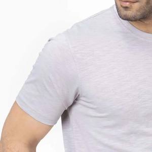 T-shirts légers pour hommes, taille personnalisée, 100% coton, couleur unie, vêtements d'été, col montant, manches courtes, haute qualité, fabriqués en laine peignée - Product Image 4