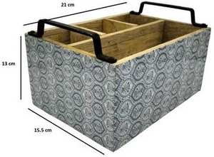 กล่องเก็บอุปกรณ์ครัวอเนกประสงค์ลายเคลือบโมเดิร์น พร้อมที่จับ สำหรับจัดเก็บช้อนส้อมบนโต๊ะอาหาร - Product Image 3