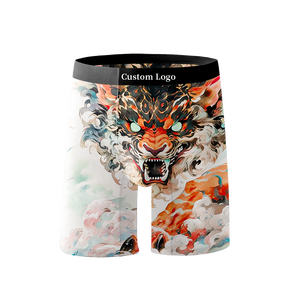 Calzoncillos Boxer para Hombre, Ropa Interior con Estampado de Tigre Mítico Chino, Logotipo Personalizado, Tejido Suave y Transpirable, Estilo Artístico - Product Image 1