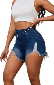 Short en jean croisé à taille haute pour femmes avec le design intemporel de cinq poches classiques - Product Image 2