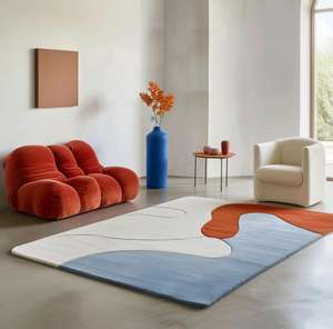 Alfombra de área de lana con mechones a mano con diseños personalizados Vintage de precio al por mayor único suave para alfombras de sala de estar por ITHL - Product Image 2