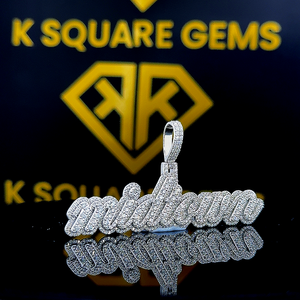 Número personalizado Hip Hop colgante, personaliza tu letra, colgante de número Hip Hop para hombres, colgante de moissanita, joyería Ice Out Hip Hop - Product Image 3