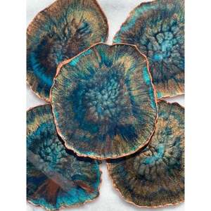 Ensemble de 4 sous-verres en résine personnalisés pour cadeaux de pendaison de crémaillère pour restaurants et hôtels plats tasses à thé - Product Image 2