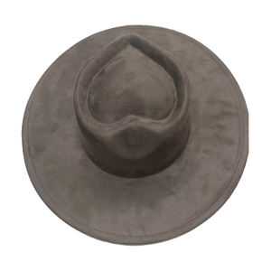 New Fashion Heart Shape Crown Suede Fedora <b>Hats</b> Wide Brim Unisex Casual Breathable Four Seasons Sun Protection <b>Flat</b> Brim - Product Image 3