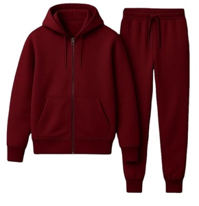 Ensemble de survêtement décontracté pour homme, 2 pièces, en matière douce et confortable, motif cœur uni, avec pantalon à capuche - Product Image 3