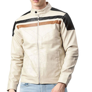 Custom Logo Men's <b>Winter</b> <b>Leather</b> <b>Jacket</b> with Stand Collar High Quality Breathable Casual Style Made in Pakistan Low MOQ - Product Image 1