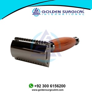 Maquinilla de Afeitar de Doble Cara con Soporte para Cuchillas, Mango de Aluminio con Diseño de Madera de Melocotón, Afeitadora Manual de Estilo Antiguo - Product Image 3