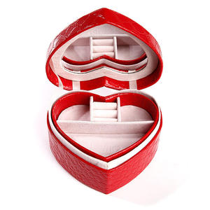 Jeulia Double-Layer <b>Heart</b> <b>Shape</b> PU Leather Jewelry <b>Box</b> Handmade Luxury Gift <b>Box</b> - Product Image 5