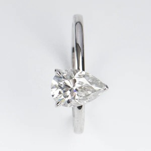 Conjunto de anillos de compromiso de mujer de Plata de Ley 925 de alta calidad al por mayor corte Moissanite pera certificado IGI para aniversario - Product Image 4