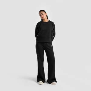 Sweat-shirt noir monocolore pour femme, idéal pour les entraînements quotidiens, en soie tricotée respirante avec impression en relief, style streetwear léger - Product Image 4