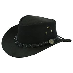 Sombrero de Vaquero Unisex de Fieltro con Ala Ancha y Banda de Cuero, Diseño Liso, para Viajes, Pesca, Aire Libre, Fiestas, Personalizable, Informal - Product Image 1