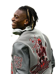 Custom Plus Size Logo Letterman <b>Jacket</b> for Men Casual <b>Patchwork</b> Oversized Baseball Varsity Style Winter Print Varsity <b>Jacket</b> - Product Image 5