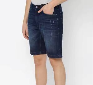 Double Poche Décoration Bio 100% Coton Denim Lourd Short Hommes Fermeture Éclair Braguette Droite Tissage Loose Fit Style Pour Hommes - Product Image 6