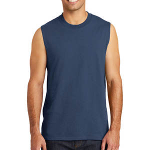 เสื้อกล้ามผ้าฝ้ายกล้ามเนื้อ Navy Blu - Product Image 1