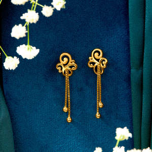 Pendientes de Perlas Vintage con Baño de Oro de 18K, Modelo Ascending Grace, para Mujer, Joyería para Bodas y Fiestas - Product Image 1