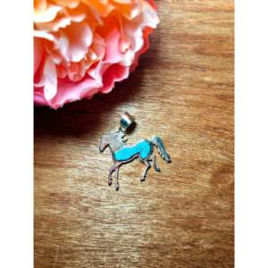 Navajo <b>Crafted</b> Kingman Turquoise & Sterling Silver Pendant Fine Jewelry Charms - Product Image 1
