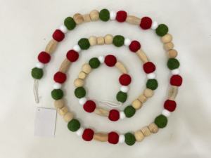 <b>Christmas</b> Decorative Wooden Beads 6 Ft <b>Garland</b> Customized Shape Made in India - Product Image 3