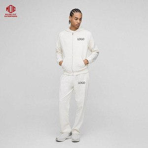 Sudadera con capucha y cremallera de talla grande personalizada del fabricante, conjunto de Jogger de pierna recta, ajuste regular, básico, transpirable, diamantes de imitación - Product Image 1