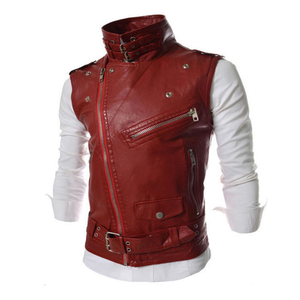 Gilet en cuir décontracté tendance pour homme - Product Image 5