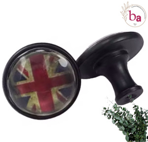 Tiradores y pomos para muebles con cubierta de cristal de metal, Tiradores para puertas y cajones de armarios de cocina - Product Image 1