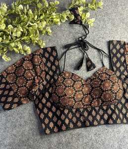 Blusa confeccionada de calidad de exportación pakistaní india, Blusa de algodón de última moda exclusiva para fiesta étnica nupcial de lujo de seda - Product Image 3