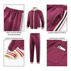 Conjunto deportivo para hombre, chaqueta con cremallera de poliéster, pantalones ligeros y transpirables, ropa deportiva. - Product Image 5