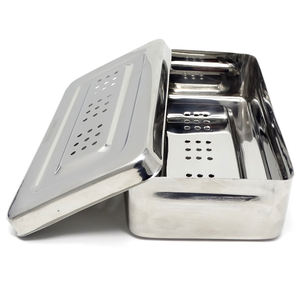 Caja esterilizadora perforada de acero inoxidable 304 para uso veterinario, médico, quirúrgico y de laboratorio - Product Image 5