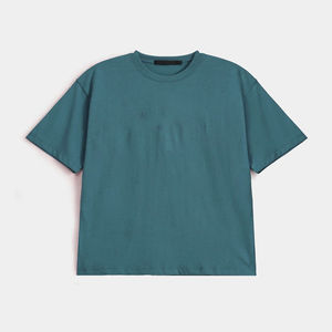เสื้อยืดโอเวอร์ไซส์สำหรับผู้ชายผ้าฝ้ายแขนสั้นป้องกันการยับง่ายทรงบ็อกซี่ของ100% ระบายอากาศได้ดีดีไซน์พรีเมี่ยม - Product Image 6
