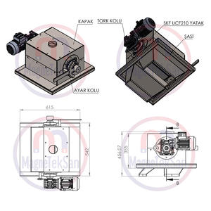 Separador de Tambor de Acero Inoxidable Semimagnético de Grado Alimenticio Magneteksan, Tolerancia del 1%, Diámetro 219x360mm, para Polvo y Gránulos - Product Image 2