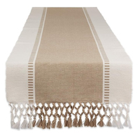 Chemin de table en coton lin imperméable de luxe tissé sur mesure en différentes couleurs durables et réutilisables