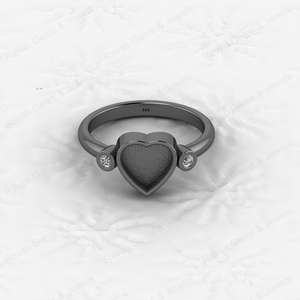 แหวนเงิน925ทรงหัวใจสีเงินขนาด8x8มม. แหวนที่ตั้งแบบกึ่งเปล่าขี้เถ้าพลอยเรซินอุปกรณ์ขายส่ง - Product Image 4