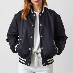 Veste de style universitaire vintage : Nouveau style, corps en laine, manches en cuir, logo personnalisé, boutons-pression, prix de gros, matelassage épais et chaud - Product Image 2